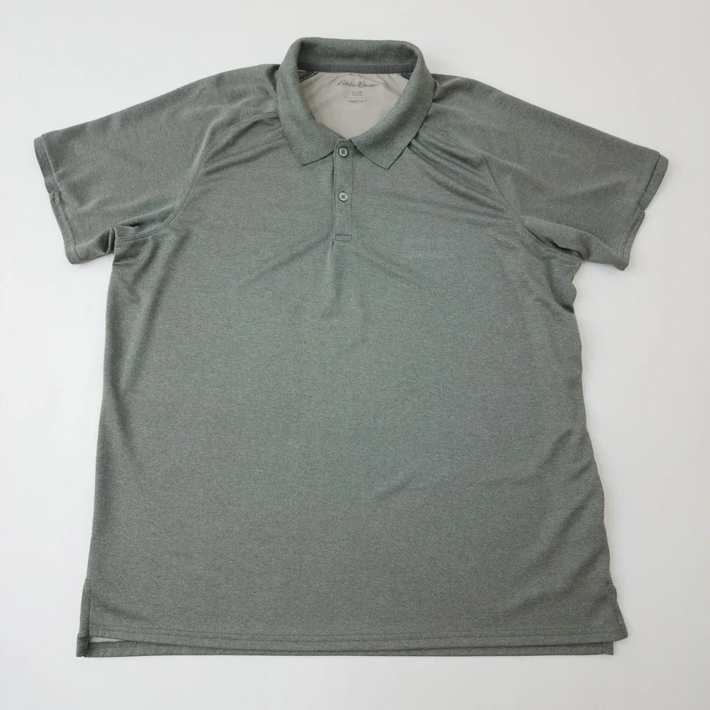 Eddie Bauer FreeDry Polo Shirt‎ Mens XXL Green Short Sleeve Performance Golf Top
